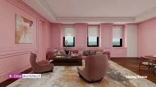 Modern Living Room & Dining Hall | Soft Furniture Growth Animation | Warm Pink Theme