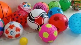 koleksi mainan bola karet karakter, doremon, tayo, sponge bob, bola basket, bola karet, bola sepak
