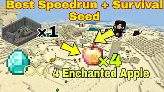 Best Speedrun + Survival Seed for PE/Bedrock 1.18+1.19 || Enchanted Apple, Diamonds, Ancient City...