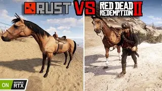 Horses in Rust and RDR2 | Behavior, Physics, Intelligence on Ultra Graphic Settings.