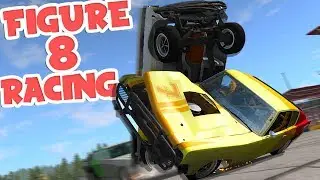 FIGURE 8 JUMP RACE in BeamNG! INSANE Crashes - BeamNG Drive Figure 8 Race Mod