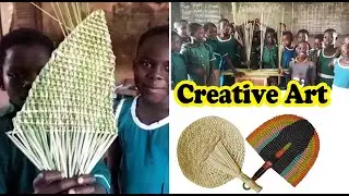 Creative Art in Ghana Schools / Hand Made Fan / Ghana Vlog  / How to make Fan from Green Grass