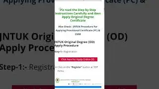 JNTUK OD APPLICATION PROCESS 2025
