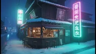 🕯️Relaxing Study Lofi in Snowy Neon City Alleyway | For Studying, Sleeping, And Relaxing🎶