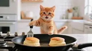 Kitten Cooking Pancakes 🥞 | Cute Cartoon for Kids | Baby Fun
