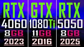 RTX 4060 vs GTX 1080Ti vs RTX 5050 -- NEW DRIVER || PC GAMES TEST ||