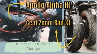 Hunter 350 Tyre Change |  Front and Rear | 150/60/17 & 110/70/17 | Radial Tyres | Apollo | Ceat