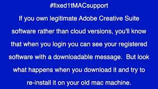 Adobe Creative Suite Mac Software Fix