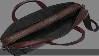 Fossil Men's Haskell Leather Double Zip Briefcase Messenger Laptop Bag, Cognac , (Model: MBG9342222)