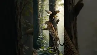 Leopard Climbs Tree toSteal Eagle&rsquo;s Prey!#WildlifeDrama #JungleLife #ViralAnimalVideo#ShortsWildlife