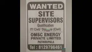 Recruitment Notification for Site Supervisor Civil