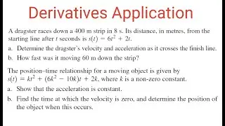 POSITION, VELOCITY & ACCELERATION: Using Derivatives To Analyze The Given Position Function
