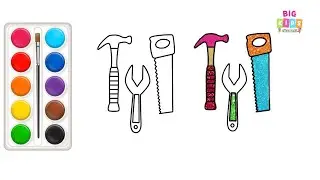 How to Draw and Color Repair Tools | Teach Kids to Color