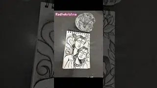 Beautiful Radha Krishna Drawing #shorts #radhakrishna #radha #krishna #satisfying