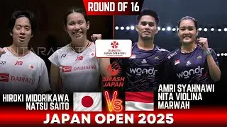 Hiroki MIDORIKAWA/Natsu SAITO (JPN) vs Syahnawi/Marwah (INA) | DAIHATSU Japan Open 2025 | Round 16