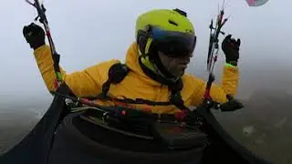 Paragliding Flying with clouds BGD Base 2