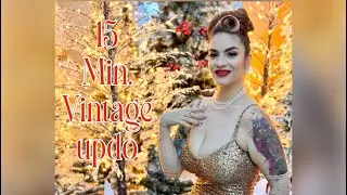 Fast vintage style updo using beachwaver #pinup #pinupgirl #pinuphair  #tutorial #hairtutorial #updo