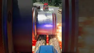 Cars Bollard Lava Crash &ndash; BeamNG.drive