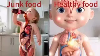 🍔❌ Junk Food = Khamosh Khatra🥦✅ Healthy Food = Happy Future