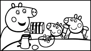 Cooking with Mommy Pig | Coloring Books & Art Colors for Kids - Learn Drawing