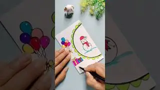 Diy Cute Christmas Card Idea 🌟#shorts #trending #christmas card #youtubeshorts