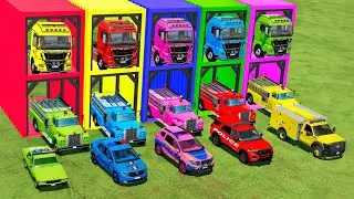 TRANSPORTING ALL POLICE CARS and AMBULANCE EMERGENCY VEHICLES WITH MERCEDES POLICE TRUCKS! FS22