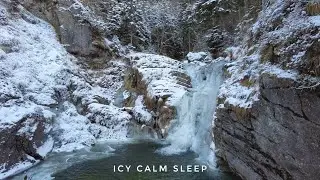 Peaceful Frozen Cascade in Winter Wonderland
