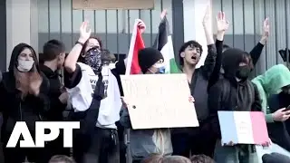 Protesters Rally Outside Paris High School Amid Nationwide Strike Over Budget Cuts | APT