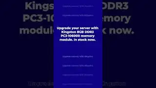 KINGSTON KTM-SX313/8G PC3-10600R Memory Module (1x8GB) AA2Z Inc USA video