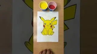 Relaxing Pikachu Sand Art ⚡ | Satisfying Colorful Sand Painting #shorts