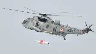 Indian Navy tests Naval Anti-ship missile from SeaKing Helicopter