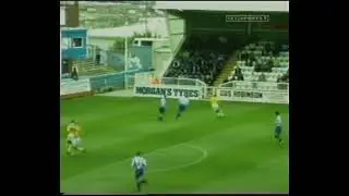 17 year old Robert Earnshaw with Spectacular first professional league goal for Cardiff City