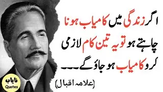 If You Want To Be Successful In Life Then You Must Do These Three Things Allama Iqbal/ Urdu Quotes