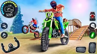 Bike Racing Motocross Simulator 3D - Motor Bike Impossible Mega Ramp Driving - Android GamePlay