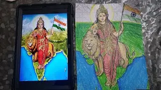 How to draw Bharat Mata, Republic Day Special Drawing 🇮🇳,Bharat Mata Drawing, Step by Step tutorial 