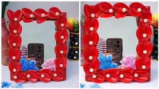 Handmade mirror decoration ideas ll easy mirror craft ll broken mirror craft ideas