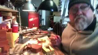 Red wax. Injecting a old school vulcanized rubber mold and investing