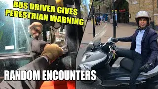 Bus Driver Alerts Biker to Pedestrian - Random Encounters