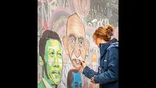 Chalk Art Wall Faces (Finished)