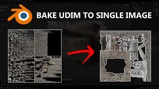 Bake UDIM Textures to Single Image in Blender