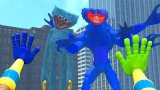 HUGGY WUGGY FROM POPPY PLAYTIME IS CHASING ME AND THE ARMY THROUGH THE CITY | GARRY'S MOD