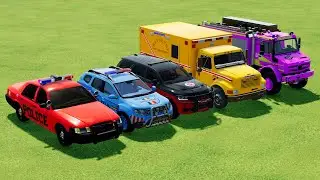Ford Crown, Dacia Duster, Dodge Durango, Ford Ambulance, Schlingmann Fire With Transport Man Trucks