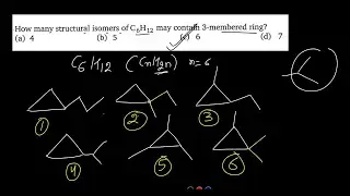 How many structural isomers of C6H12 may contain 3- membered ring?