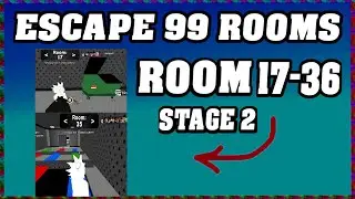 ROOM 17-36 Stage 2 ESCAPE 99 ROOMS Roblox Walkthrough [Full Guide English] 🗝️