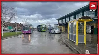 Gang start fire on bus and attack driver as services suspended