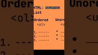 html ol and ul tag ||#html #coding #html5 #htmltags #webdeveloper