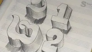 How To Draw Number 3D| Skills hand Writing