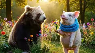 Brown Panda & Blue Scarf Pig Three Gentle Adventures of Friendship 🌿✨
