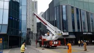 고가사다리차 전개_161027_부산국제금융센터(BIFC)_화재대피훈련