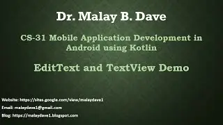 CS-31 Android EditText, TextView, Toast, and Button Demo